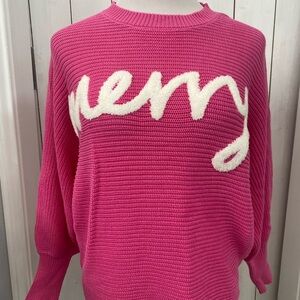 NWOT Avara Merry Pink Knit Sweater